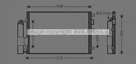 Конденсор кондиціонера CLIO/KANGOO (вир-во) AVA COOLING RTA5275D (фото 1)