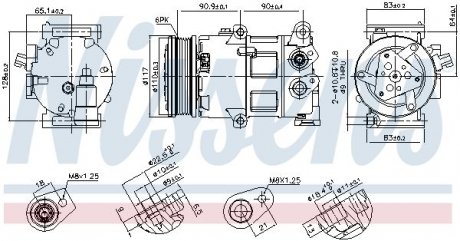 Компрессор FORD TRANSIT/TOURNEO CONNECT (CHC) (13-) 1.6 EcoBoost NISSENS 890418 (фото 1)