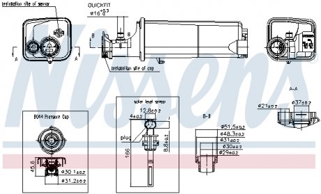 Бачок расширительный с крышкой BMW3 SERIES E46/ X5 SERIES E53 NISSENS 996261 (фото 1)