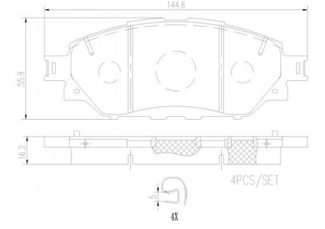 Гальмівні колодки дискові BREMBO P83 167 (фото 1)