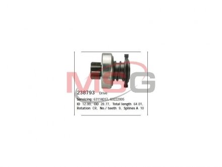 Бендикс стартера BMW/LAND ROVER E46/E39/E38/X5/Range Rover "2,9 "98-04 CARGO 238793 (фото 1)