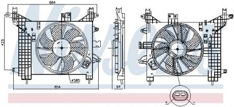 Вентилятор радиатора DACIA DUSTER (2010) NISSENS 85 891 (фото 1)