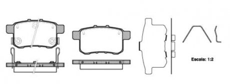 Колодки гальмівні диск. задн. (вир-во Remsa) Honda Accord 08>15 WOKING P12323.12 (фото 1)