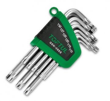 К-кт зіркоподібних ключів TORX GSN-09SS Toptul GSN09SS (фото 1)