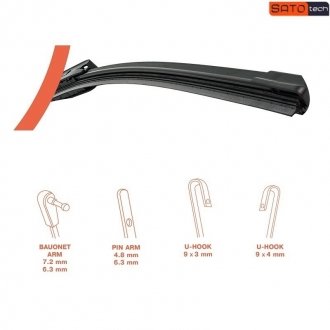 Щетка стеклоочистителя безкаркасная 550 mm SATO tech WX550 (фото 1)