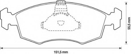 Пердние тормозные колодки Fiat Doblo 01-/Punto Bendix 571974B (фото 1)