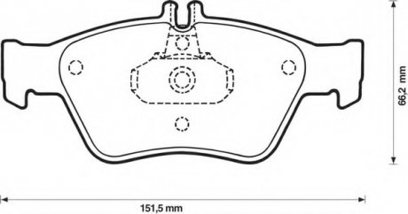 Передние тормозные колодки MB W210 2.0 Bendix 571877B (фото 1)