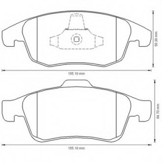 Колодки гальмівні передні Peugeot 5008, Partner; Citroen Berlingo, C4, DS4, DS5 FDB1971 Bendix 573192B (фото 1)