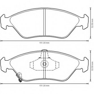 Колодки гальмівні передні Kia Clarus FDB1125 Bendix 572531B (фото 1)