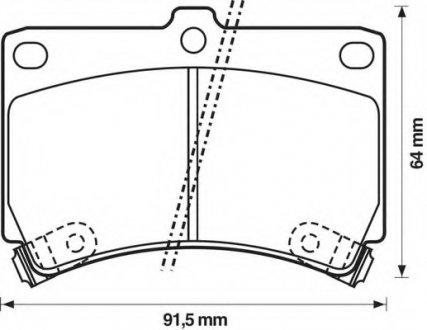 Колодки гальмівні передні Mazda 121, 323, Demio, MX-3; Kia Rio FDB715 Bendix 572145B (фото 1)