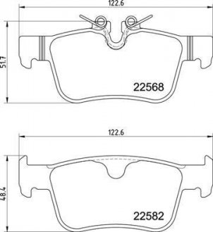 Колодки гальмівні дискові (комплект 4 шт) BREMBO P86 030 (фото 1)