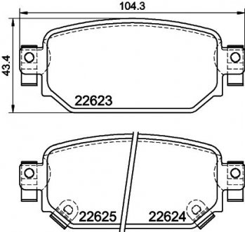 Комплект тормозных колодокMAZDA CX-3 (DK),CX-3 SUV (DK) Rear Axle NISSHINBO NP5072 (фото 1)