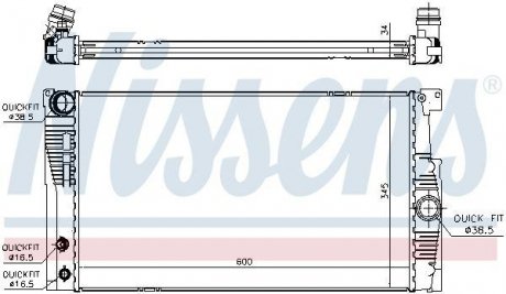 RADIATOR BMW F10 N20 520 528 NISSENS 60836 (фото 1)