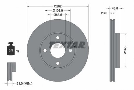 Диск тормозной TEXTAR 92292703 (фото 1)