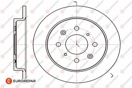 ДИСК ГАЛЬМІВНИЙ ЗАДНІЙ 2ШТ. Eurorepar 1642772480 (фото 1)