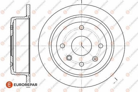 ДИСК ГАЛЬМІВНИЙ ЗАДНІЙ 2ШТ. Eurorepar 1642777980 (фото 1)