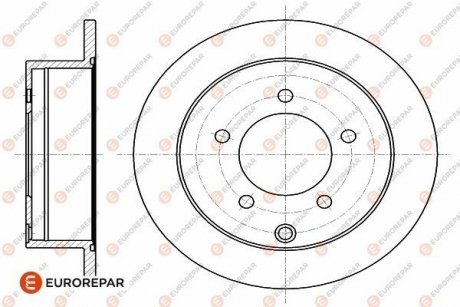 ДИСК ГАЛЬМІВНИЙ ЗАДНІЙ 2ШТ. Eurorepar 1642779080 (фото 1)