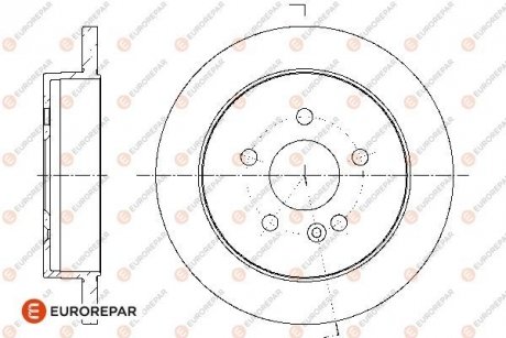ДИСК ГАЛЬМІВНИЙ ЗАДНІЙ 2ШТ. Eurorepar 1667851780 (фото 1)