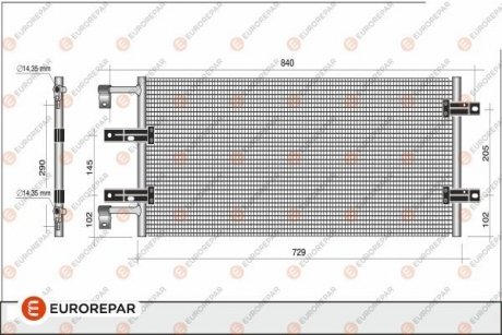 РАДИАТОР КОНДИЦІОНЕРА Eurorepar 1609636480 (фото 1)