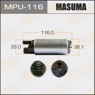 Бензонасос електричний графітовий колектор Lexus RX450H, Toyota HIGHLANDER/GYL10W, GVU58L Masuma MP-U116 (фото 1)