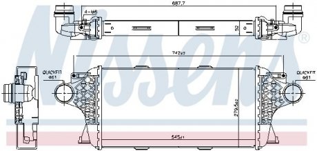 Интеркулер MB ML-SERIES W166 (2012) ML350 3.0 -/BLUETEC NISSENS 961458 (фото 1)