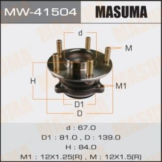 Ступица колеса заднего в сборе с подшипником Mazda 3 (13-16) (с ABS) M Masuma MW41504 (фото 1)