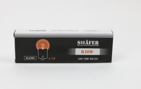Лампа накалювання 24V 10W R10W BA15S SHAFER SL2203 (фото 1)