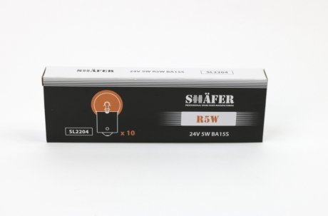 Лампа накалювання 24V 5W R5W BA15S SHAFER SL2204 (фото 1)