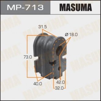 Втулка стабілізатора переднього (Кратно 2) Nissan Micra (02-07), Tida (15-) (MP-713) Masuma MP713 (фото 1)