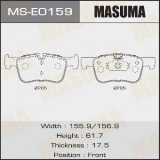Колодки дисковые BMW 1-SERIES (F21), 3-SERIES (F34) front (1/6) Masuma MSE0159 (фото 1)