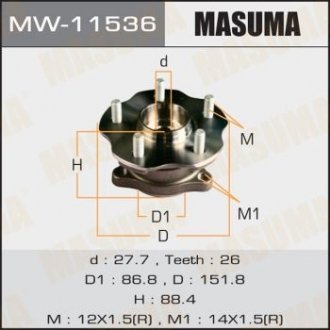 Ступичный узел rear RX450H, RX200T / GYL15L, AGL25L Masuma MW11536 (фото 1)