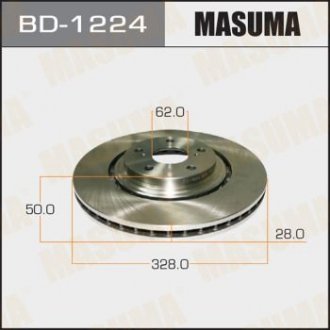 Гальмівний диск перед. LEXUS/ RX270, 350, 450H [уп.2] Masuma BD1224 (фото 1)
