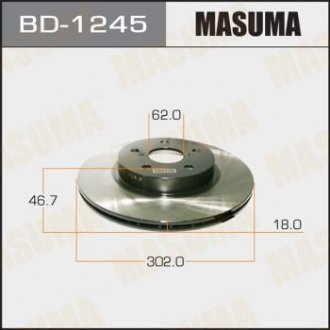 Диск тормозной front RAV4/ SXA10L [уп.2] Masuma BD1245 (фото 1)