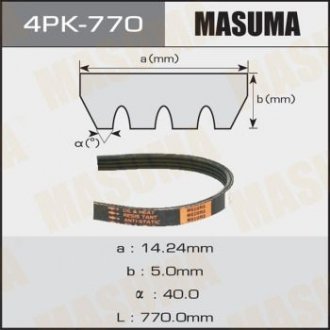 Ремень поліклиновий Masuma 4PK770 (фото 1)