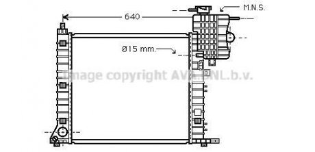 Радіатор охолодження MERCEDES VITO I W638 (96-) (вир-во) AVA COOLING MSA2264 (фото 1)