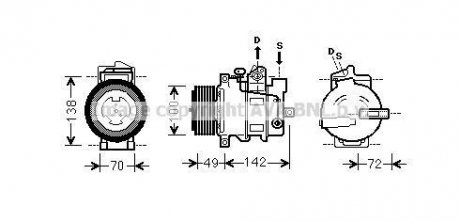 Компресор кондиціонера MERCEDES BENZ S-SERIES W220 AVA COOLING MSAK566 (фото 1)