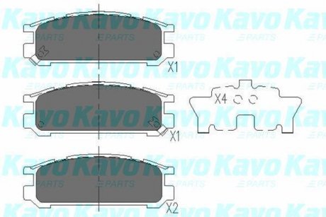 Комплект гальмівних колодок PARTS KAVO KBP-8016 (фото 1)