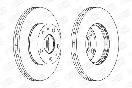 Диск тормозной передний (ціна за 2шт.) Fiat Ducato CHAMPION 563026CH (фото 1)