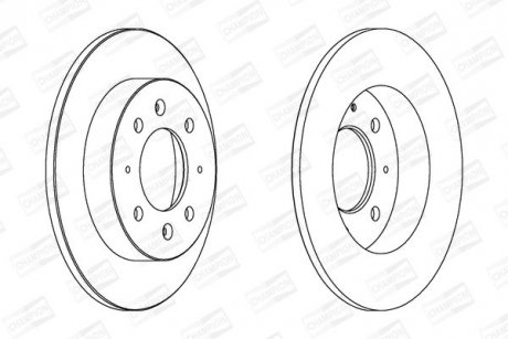 Диск гальмівний задній (кратно 2) Kia Cerato (04-08) CHAMPION 562788CH (фото 1)