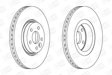 Диск тормозной передний (ціна за 1шт.) Volvo S80 (06-), V70 (06-), XC70 (07-) (5 CHAMPION 562643CH1 (фото 1)