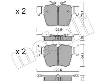 Комплект гальмівних колодок (дискових) Metelli 22-1135-0 (фото 1)