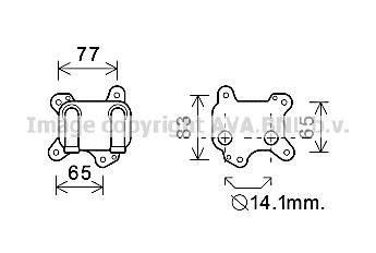 Радиатор масляный OPEL Astra 1.7D 98- AVA COOLING OL3581 (фото 1)