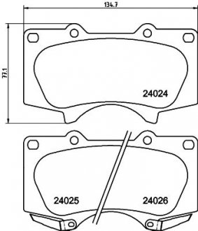 Колодки тормозные дисковые передние Strong Ceramic Mitsubishi Pajero IV (06-)/To NISSHINBO NP1012SC (фото 1)