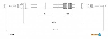 Трос зупиночних гальм AD11.0249.2 ADRIAUTO 11.0249.2 (фото 1)