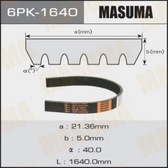 Ремінь поликлиновой Masuma 6PK1640 (фото 1)