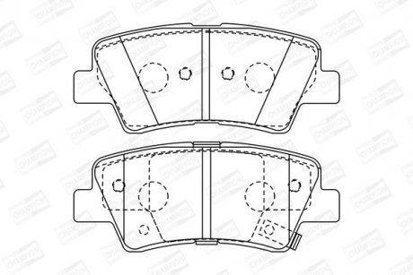 Колодки тормозные дисковые задні HYUNDAI ACCENT IV (RB) 10-, ACCENT IV Saloon (CHAMPION 572629CH (фото 1)