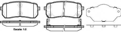 Колодки тормозные дисковые задні Hyundai H-1 cargo 2.5 08-,Hyundai H-1 travel 2 WOKING P1388302 (фото 1)