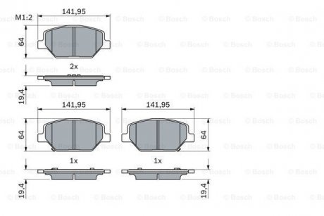 Гальмівні колодки, дискові 0 986 424 869 BOSCH 0986424869 (фото 1)