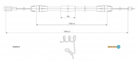 Трос зупиночних гальм AD13.0272.1 ADRIAUTO 1302721 (фото 1)