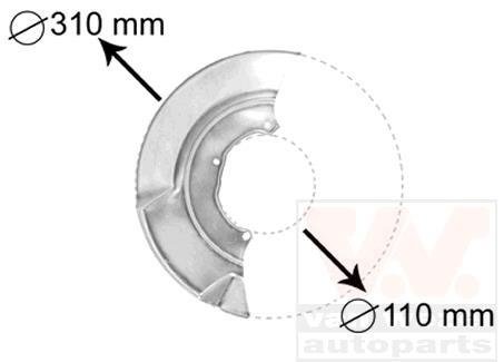 Защита тормозного диска VW Transporter (T4) 91- FRONT RIGHT Van Wezel 5874372 (фото 1)